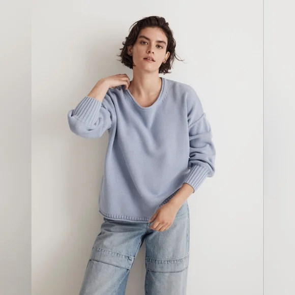 Madewell Conway Pullover Sweater In Craft Blue Size S - Picture 1 of 8